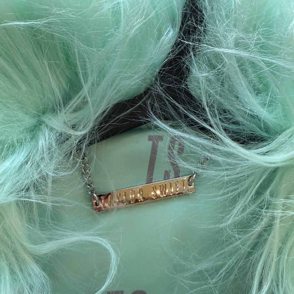 Taylor Swift The Life of a Showgirl Mint Fuzzy Jacket Teal TLOAS Show Girl M/L - Picture 10 of 12